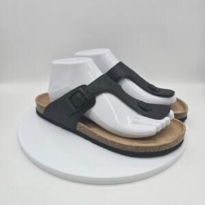 Olivia & Kate New York Thong Flip Flop Toe-Post Sandals Summer Black SZ 8.5